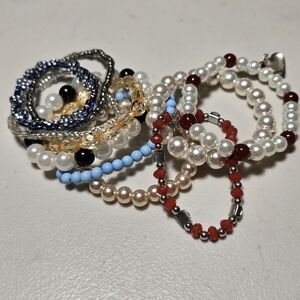 Lot of 10 Stretchy Beaded Bracelets